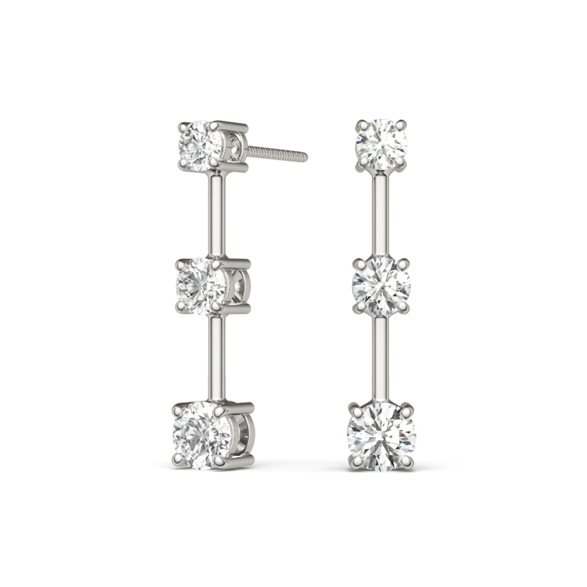 3 drop diamond earrings Clearance