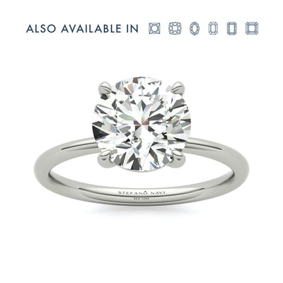 Lab grown diamond engagement ring in 14k white gold with round diamond
