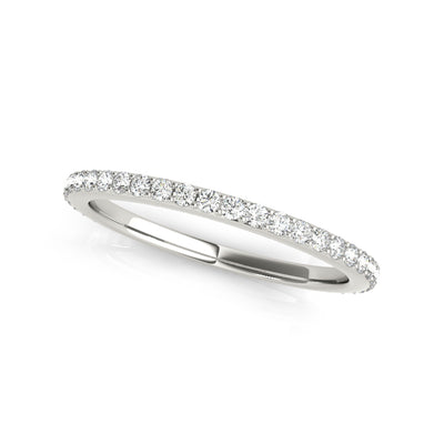 Lab-created matching sustainable diamond wedding band in white gold