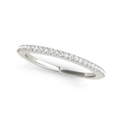 Lab-created matching sustainable diamond wedding ring in white gold