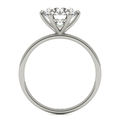 Lab Created Six Prong Diamond Engagement Ring in White Gold