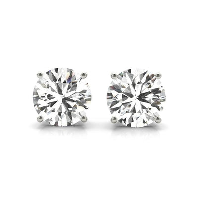 4 prong lab made diamond stud earrings