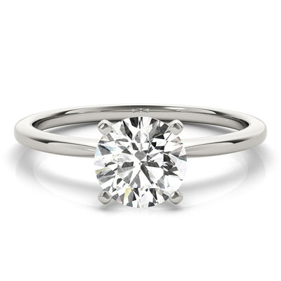 Conflict-free Lab grown round diamond engagement ring in 14k white gold