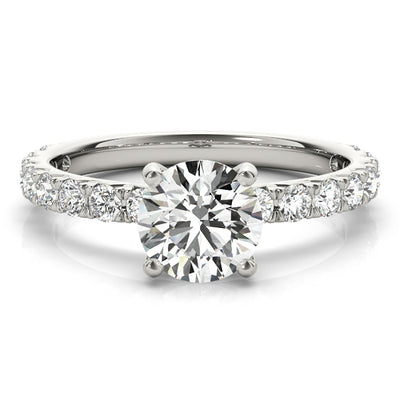 Sustainable Lab-grown round diamond engagement ring in 14k white gold