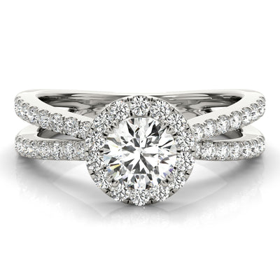 Conflict-free Lab-grown round diamond engagement ring in 18k white gold