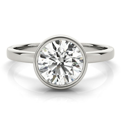 Sustainable Lab-grown round diamond engagement ring in 18k white gold