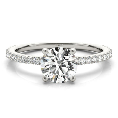Conflict-free Lab-created round diamond engagement ring in 18k white gold
