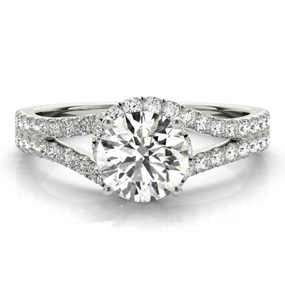 Ethical Lab-created round diamond engagement ring in 14k white gold