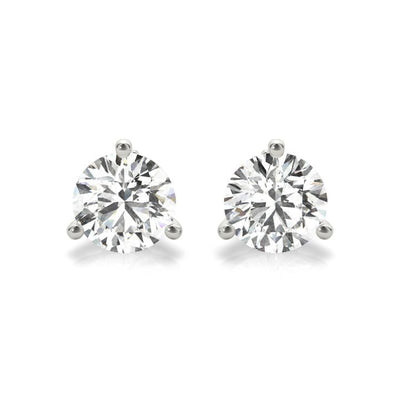 martini style lab grown diamonds earrings in white gold