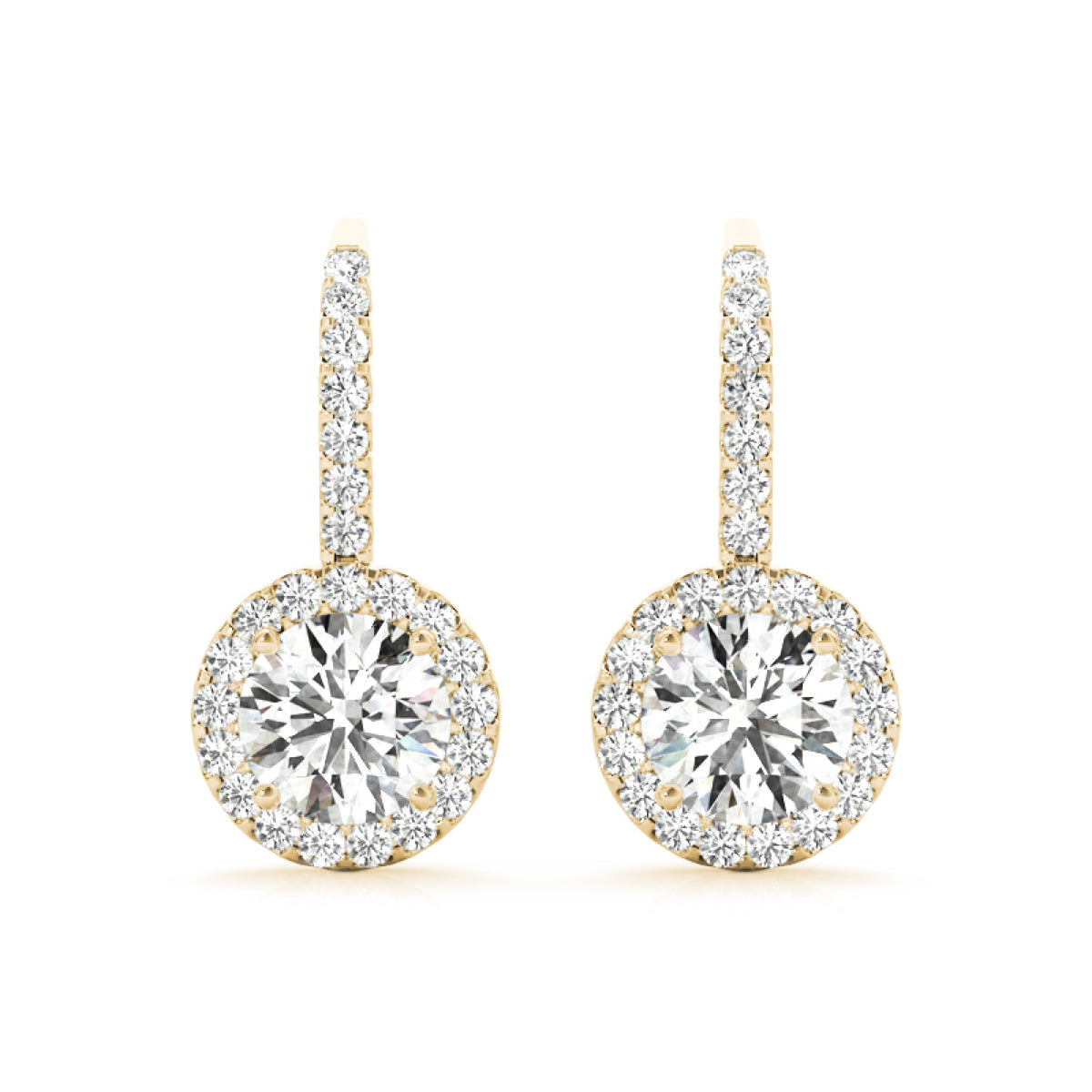 Round Halo Drop Lab Grown Diamond Earrings – Stefano Navi