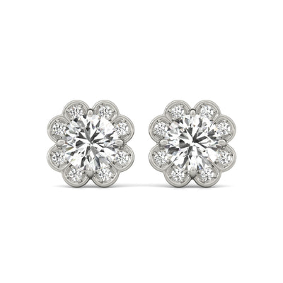 14k lab grown diamond earrings in white gold
