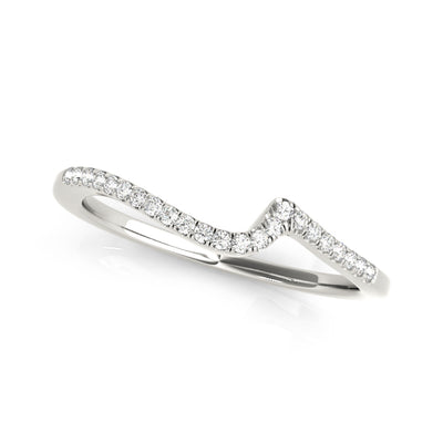 Lab-created matching sustainable diamond wedding ring in white gold