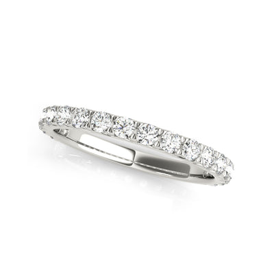 Lab-grown matching sustainable diamond wedding ring in platinum