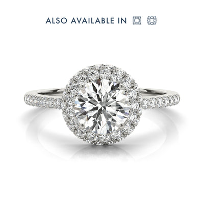 Ethical Lab-grown round cut diamond engagement ring in platinum