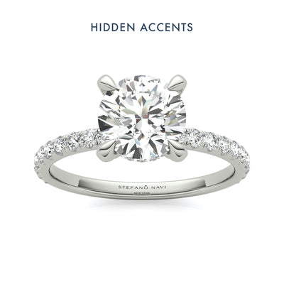 Lab-created round diamond engagement ring in platinum