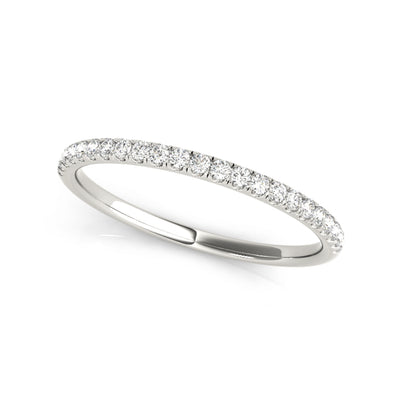 Lab-created matching sustainable diamond wedding ring in white gold 