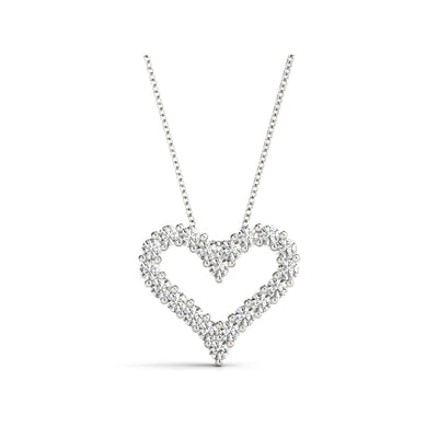 Heart lab-grown Diamond Pendant in 14k white gold