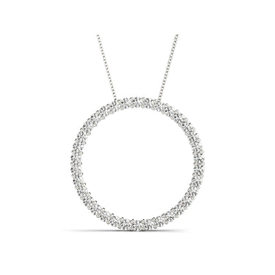 Circle lab-created Diamond Pendant in 14k white gold
