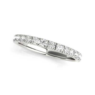 Lab-created matching sustainable diamond wedding ring in white gold 